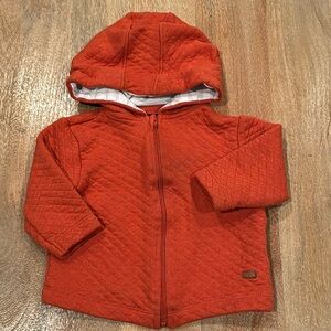 7 for All Mankind • Orange zip up hoodie • 6 - 9 months